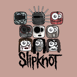 Свитшот хлопковый мужской Slipknot Masks, цвет: пыльно-розовый — фото 2
