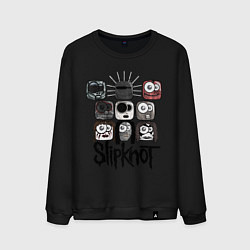 Свитшот хлопковый мужской Slipknot Masks, цвет: черный