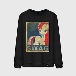 Свитшот хлопковый мужской Rainbow Dash SWAG, цвет: черный