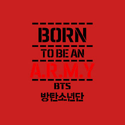 Свитшот хлопковый мужской Born to be an ARMY BTS, цвет: красный — фото 2
