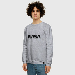 Свитшот хлопковый мужской NASA, цвет: меланж — фото 2