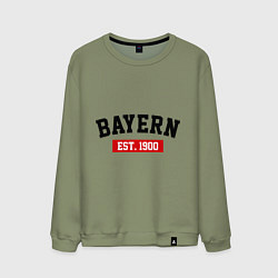 Свитшот хлопковый мужской FC Bayern Est. 1900, цвет: авокадо