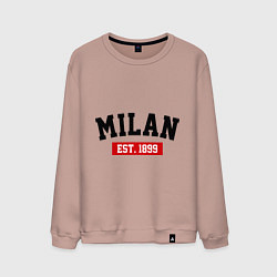 Свитшот хлопковый мужской FC Milan Est. 1899, цвет: пыльно-розовый