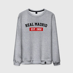 Свитшот хлопковый мужской FC Real Madrid Est. 1902, цвет: меланж
