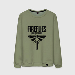 Свитшот хлопковый мужской Fireflies: Look for the Light, цвет: авокадо