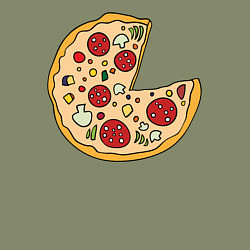 Свитшот хлопковый мужской Пицца парная, цвет: авокадо — фото 2