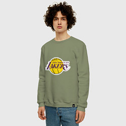 Свитшот хлопковый мужской LA Lakers, цвет: авокадо — фото 2