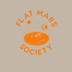 Свитшот хлопковый мужской Flat Mars Society, цвет: миндальный — фото 2