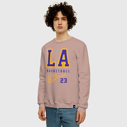Свитшот хлопковый мужской Lebron 23: Los Angeles, цвет: пыльно-розовый — фото 2