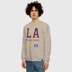 Свитшот хлопковый мужской Lebron 23: Los Angeles, цвет: миндальный — фото 2