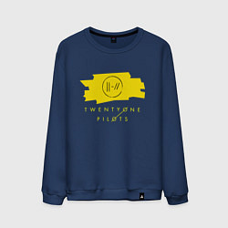 Свитшот хлопковый мужской 21 Top: Yellow Trench, цвет: тёмно-синий