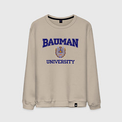 Свитшот хлопковый мужской BAUMAN University, цвет: миндальный