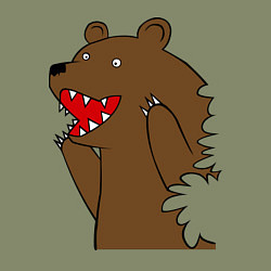 Свитшот хлопковый мужской Медведь цензурный, цвет: авокадо — фото 2