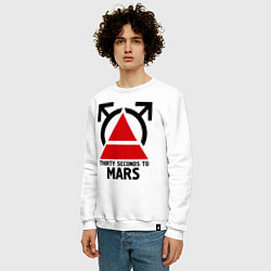 Свитшот хлопковый мужской Thirty Seconds To Mars, цвет: белый — фото 2