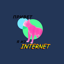 Свитшот хлопковый мужской Привет я из internet, цвет: тёмно-синий — фото 2