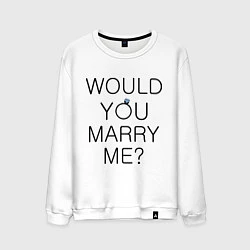 Свитшот хлопковый мужской Would you marry me?, цвет: белый