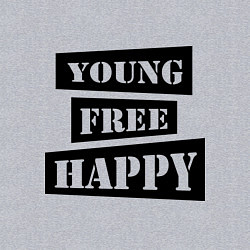 Свитшот хлопковый мужской Young free happy, цвет: меланж — фото 2