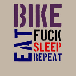 Свитшот хлопковый мужской Bike eat sleep repeat, цвет: миндальный — фото 2