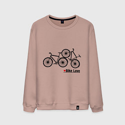 Свитшот хлопковый мужской Bike Love, цвет: пыльно-розовый