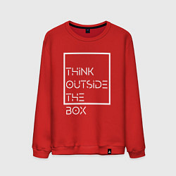 Свитшот хлопковый мужской Think outside the box, цвет: красный