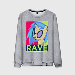 Свитшот хлопковый мужской DJ Pon-3 RAVE, цвет: меланж