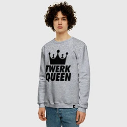 Свитшот хлопковый мужской Twerk Queen, цвет: меланж — фото 2