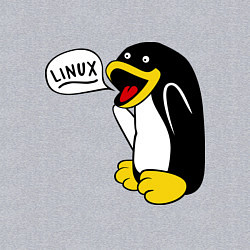 Свитшот хлопковый мужской Пингвин: Linux, цвет: меланж — фото 2