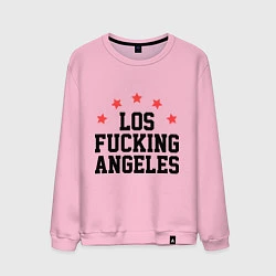 Свитшот хлопковый мужской Los Fucking Angeles, цвет: светло-розовый