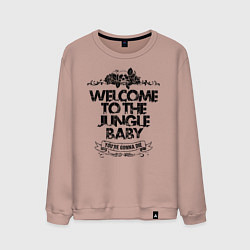 Свитшот хлопковый мужской Welcome to the Jungle, цвет: пыльно-розовый