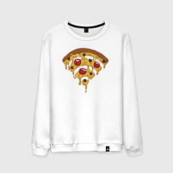Свитшот хлопковый мужской Wi-Fi Pizza, цвет: белый