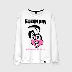 Свитшот хлопковый мужской Green Day: Awesome as FCK, цвет: белый