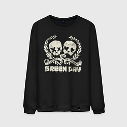 Свитшот хлопковый мужской Green Day: Skulls Love, цвет: черный