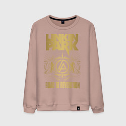 Свитшот хлопковый мужской Linkin Park: Road to Revolution, цвет: пыльно-розовый