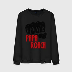 Свитшот хлопковый мужской Love Papa Roach, цвет: черный