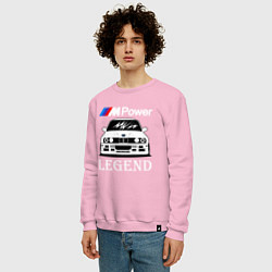 Свитшот хлопковый мужской BMW M Power: Legend, цвет: светло-розовый — фото 2