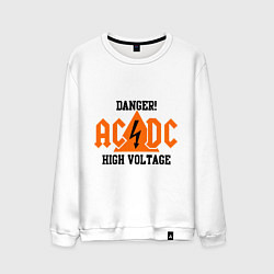 Свитшот хлопковый мужской AC/DC: High Voltage, цвет: белый