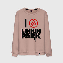Свитшот хлопковый мужской I love Linkin Park, цвет: пыльно-розовый