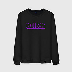 Свитшот хлопковый мужской Twitch Logo, цвет: черный