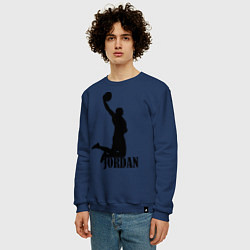 Свитшот хлопковый мужской Jordan Basketball, цвет: тёмно-синий — фото 2