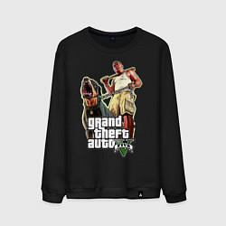 Свитшот хлопковый мужской GTA 5: Man & Dog, цвет: черный