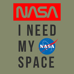 Свитшот хлопковый мужской Nasa i need my space, цвет: авокадо — фото 2