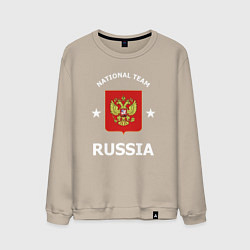 Свитшот хлопковый мужской NATIONAL TEAM RUSSIA, цвет: миндальный