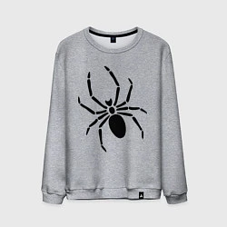 Свитшот хлопковый мужской Страшный паук, цвет: меланж