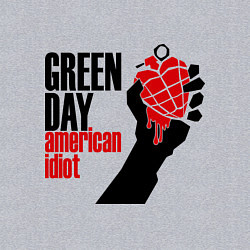 Свитшот хлопковый мужской Green Day: American idiot, цвет: меланж — фото 2
