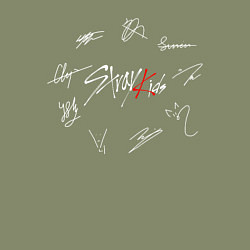 Свитшот хлопковый мужской STRAY KIDS АВТОГРАФЫ, цвет: авокадо — фото 2