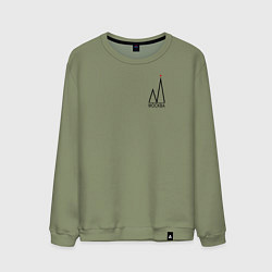 Свитшот хлопковый мужской Москва-чёрный логотип, цвет: авокадо