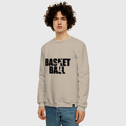Свитшот хлопковый мужской Basketball (Баскетбол), цвет: миндальный — фото 2
