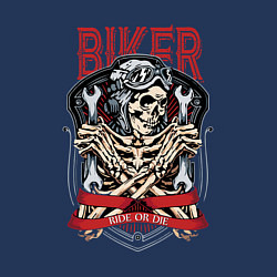 Свитшот хлопковый мужской Cool biker Skull, цвет: тёмно-синий — фото 2