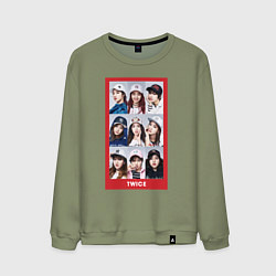 Свитшот хлопковый мужской TWICE, цвет: авокадо