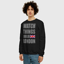 Свитшот хлопковый мужской Watch Things Duliu London, цвет: черный — фото 2